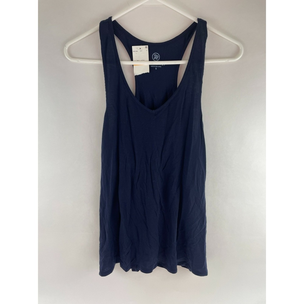 Refinery29 Tank Top Women's Size Small Navy Blue Racerback Sleeveless Scoop neck